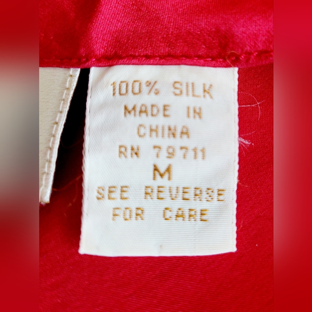 Victoria's Secret Gold Label Luxe 100%Silk SexyRed Slip Chemise Nightgown Medium - Picture 5 of 16